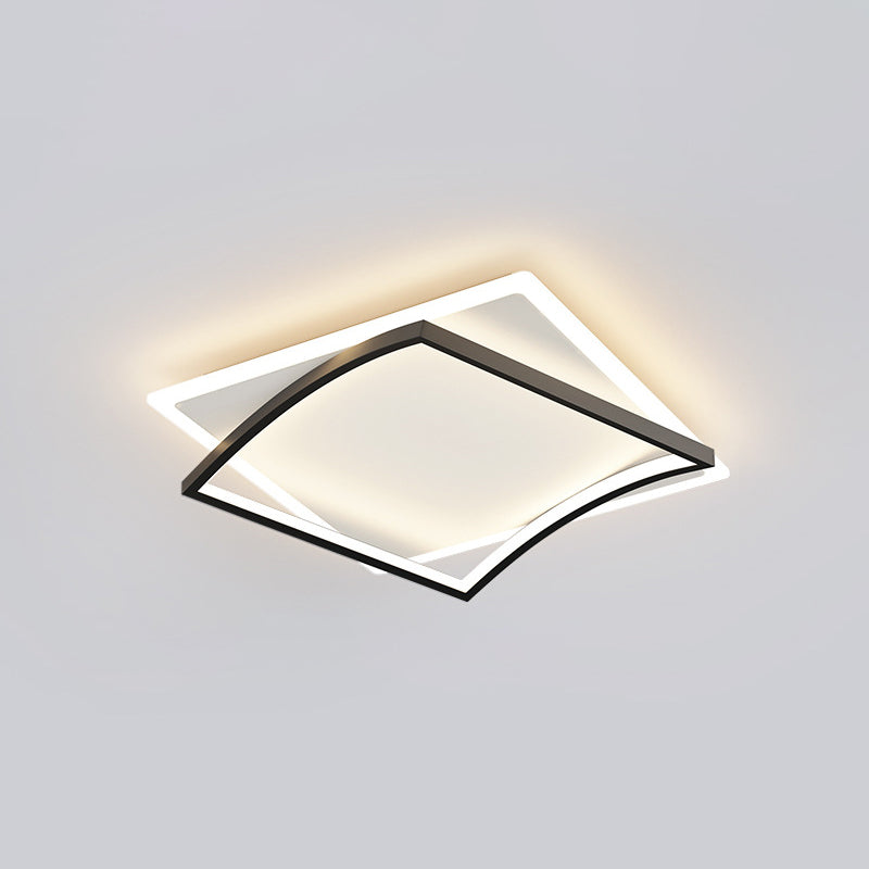 Modern Minimalist Double Geometric Flush Mount Light Metal LED Bedroom Flush Ceiling Light