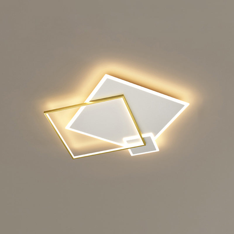 Concise Modern LED  Flush Mount Chandelier Metal Multi Quadrate Flush Light for Living Room