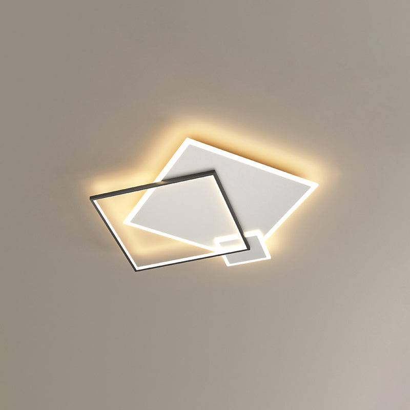 Concise Modern LED Flush Mount Chandelier Metal Multi Quadrate Flush Light for Living Room