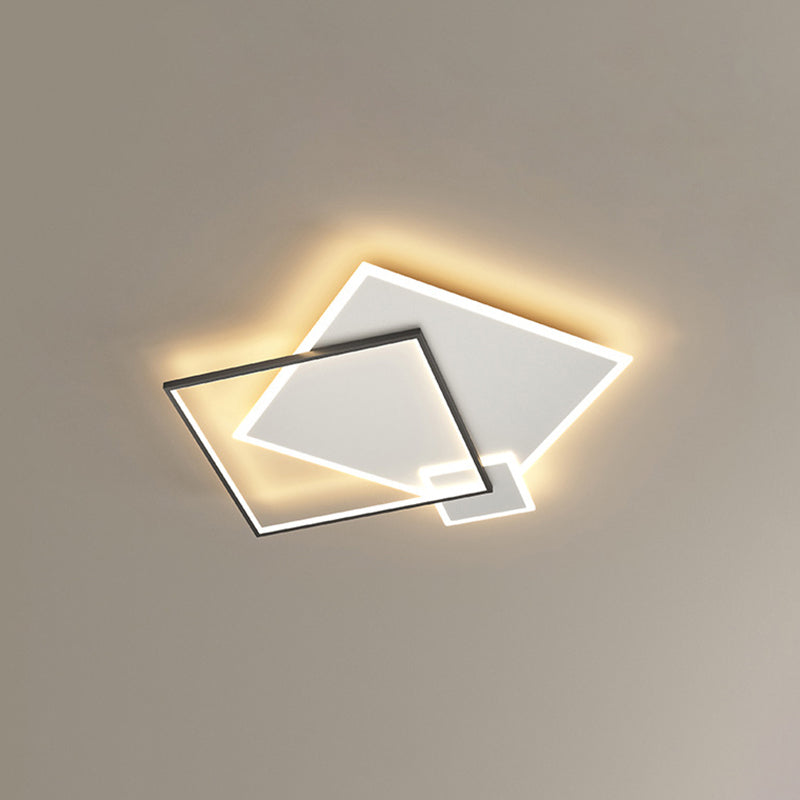 Concise Modern LED  Flush Mount Chandelier Metal Multi Quadrate Flush Light for Living Room