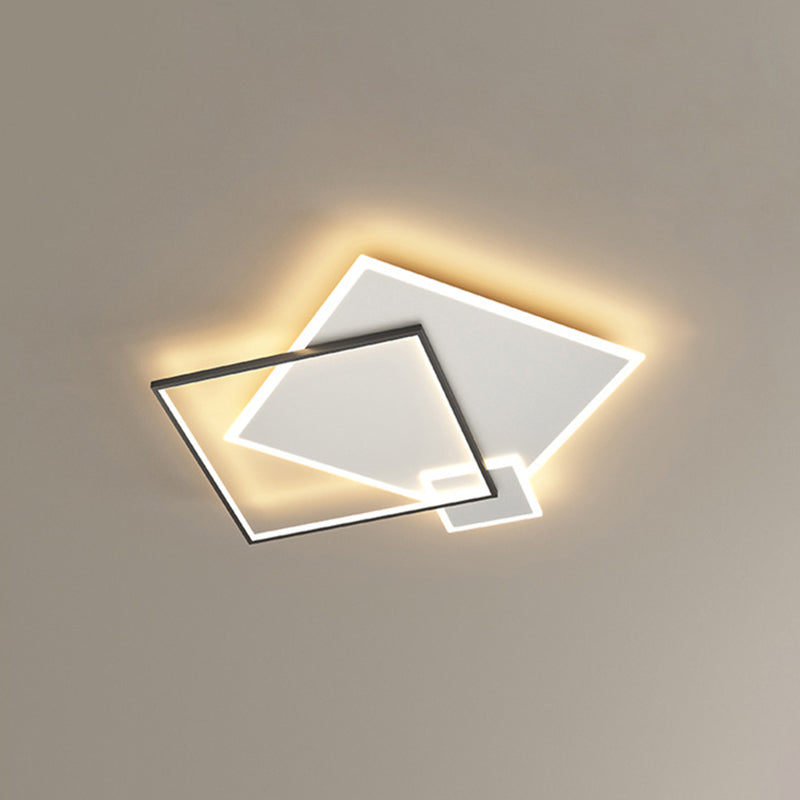 Concise Modern LED  Flush Mount Chandelier Metal Multi Quadrate Flush Light for Living Room