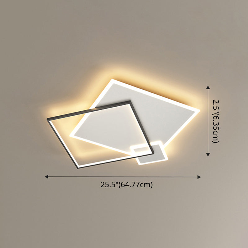 Concise Modern LED  Flush Mount Chandelier Metal Multi Quadrate Flush Light for Living Room