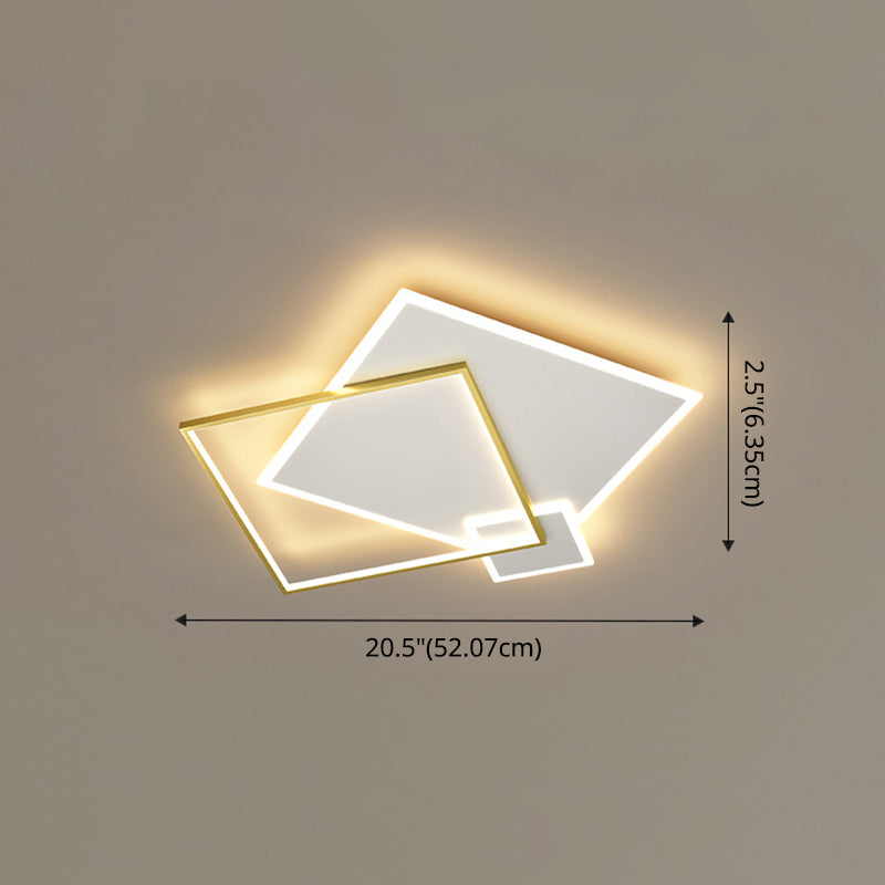 Concise Modern LED  Flush Mount Chandelier Metal Multi Quadrate Flush Light for Living Room