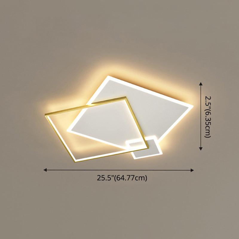 Concise Modern LED  Flush Mount Chandelier Metal Multi Quadrate Flush Light for Living Room