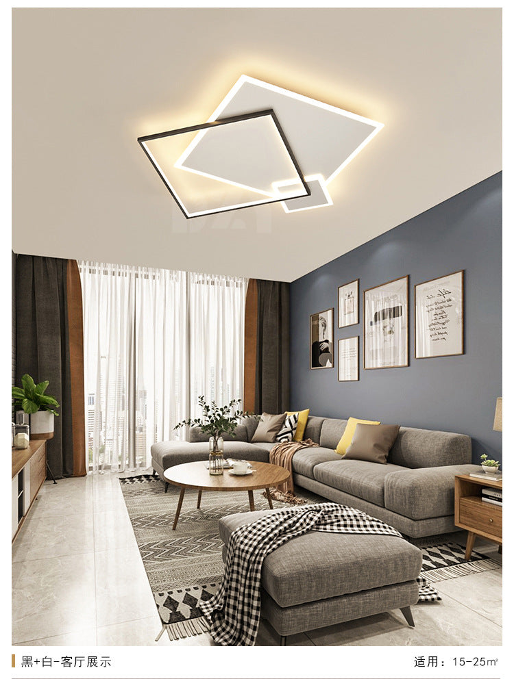 Concise Modern LED  Flush Mount Chandelier Metal Multi Quadrate Flush Light for Living Room