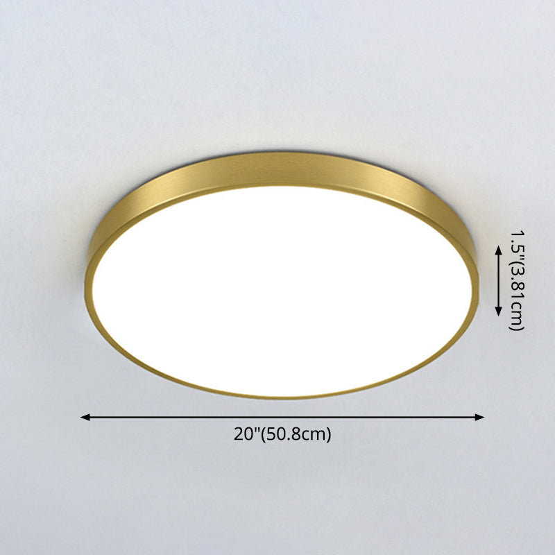 Gold Metal Circular Flush mount Ceiling Lamp Modern Style LED Flush Mount Lighting for Bedroom