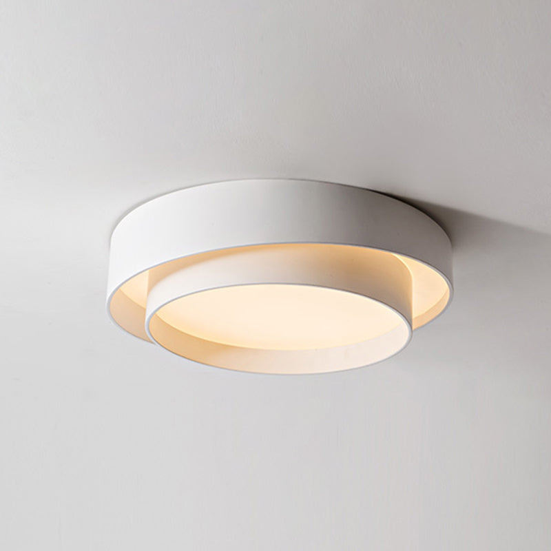 White Metal Circular Flush mount Ceiling Lamp Nordic Style LED Flush Mount Lighting for Bedroom
