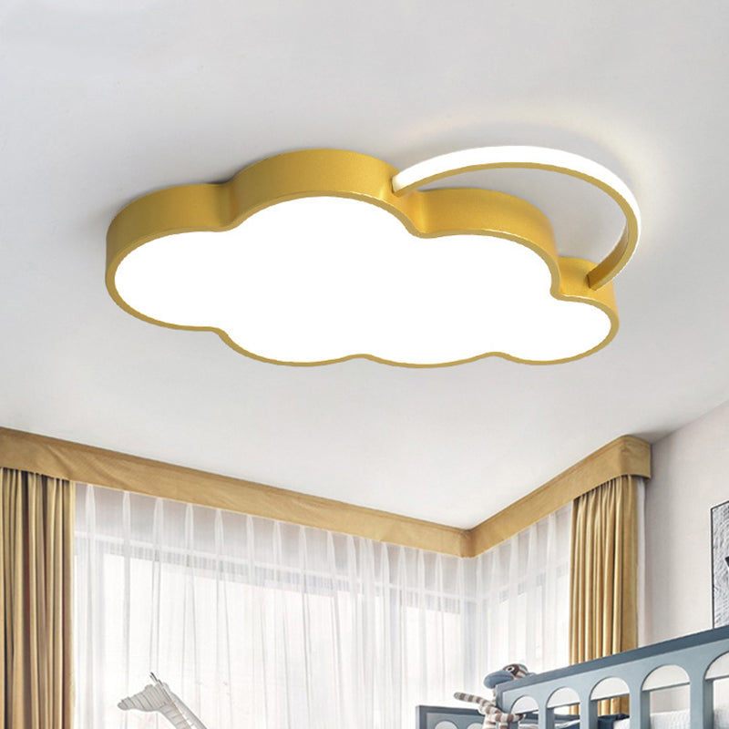 Nordic Style Metal Flushmount Ceiling Lamp Cloud Shape LED Flush Mount Lighting for Kids Bedroom