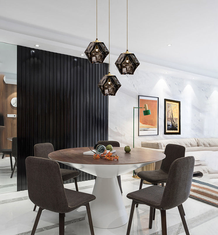 1 léger léger pendentif léger moderne lampe en verre soufflé à la main moderne pour table à manger