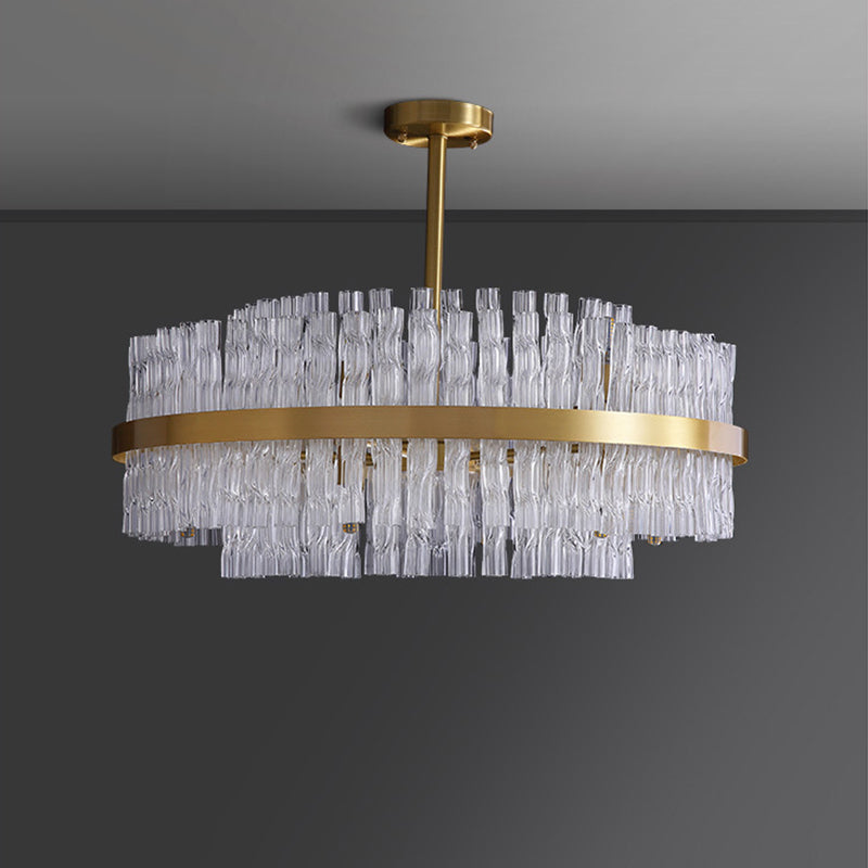 Moltiplicatore Crystal Crystal Light Modern Metal Round Living Room Lampella Luce in oro