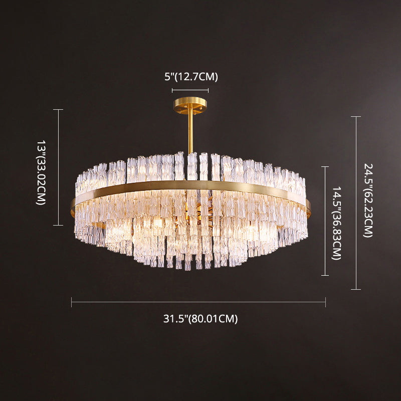 Moltiplicatore Crystal Crystal Light Modern Metal Round Living Room Lampella Luce in oro