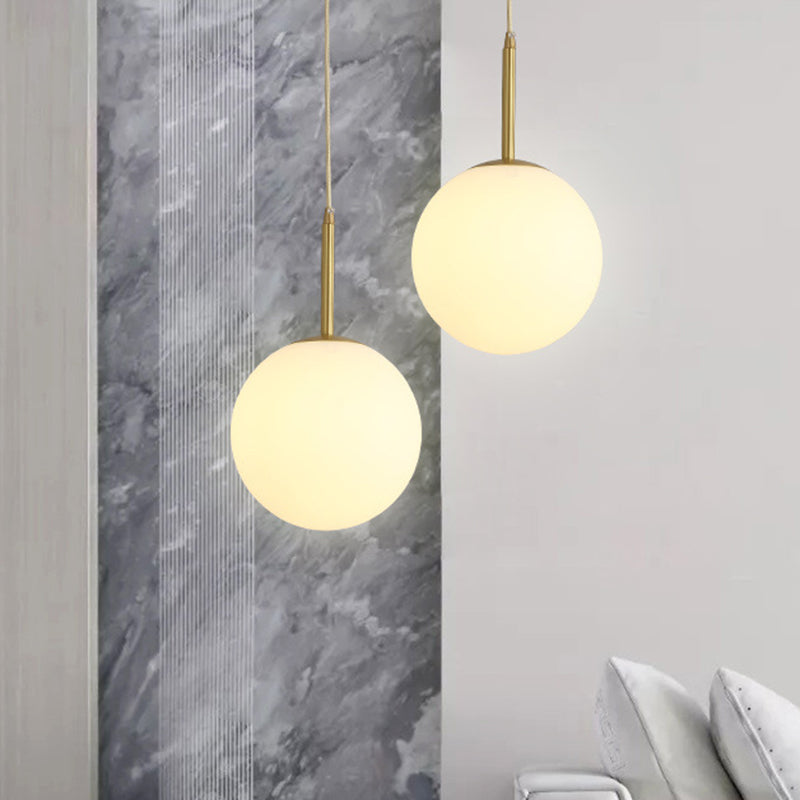 Modern Minimalist Design Lampada sospesa a sospensione Bianco Glass Glass Luce a sospensione per sala da pranzo Tavolo