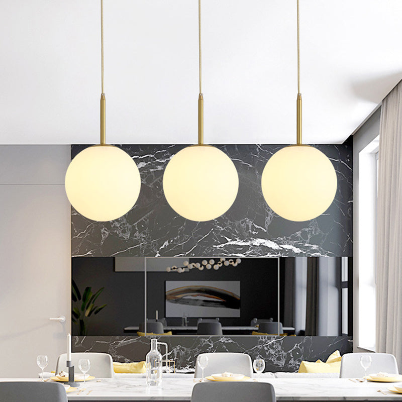 Modern Minimalist Design Lampada sospesa a sospensione Bianco Glass Glass Luce a sospensione per sala da pranzo Tavolo