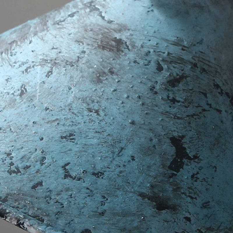 Industrial Wrought Iron Pendant Light 1 Light Metal Railroad Shade Lighting Fixture in Aged Rusty Finish