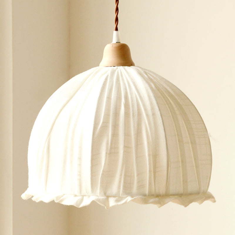 BOLL Burlap Shade suspension suspendue tissu de style nordique 1 lumière suspendue Lumière pour salle à manger de chambre à coucher