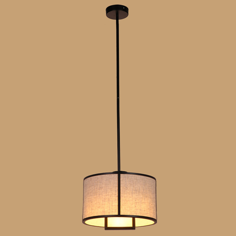 Feuille simple tissu tambour suspendu minimaliste salon suspendu avec une bielle suspendue en acier en carbone de 47 "