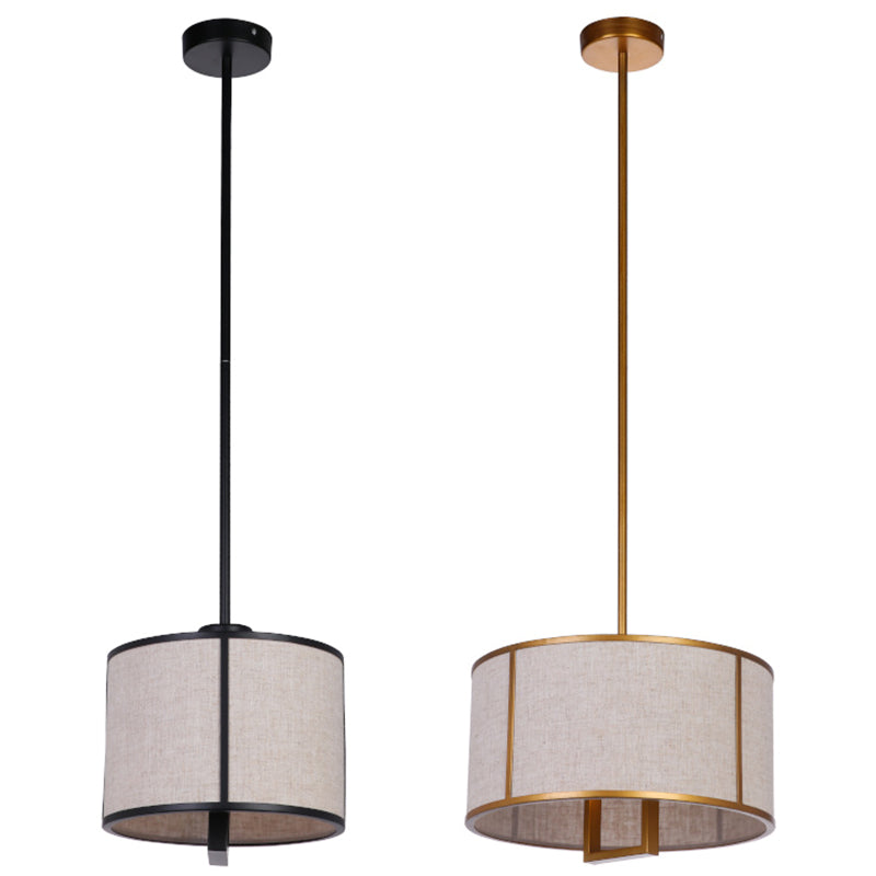 Feuille simple tissu tambour suspendu minimaliste salon suspendu avec une bielle suspendue en acier en carbone de 47 "