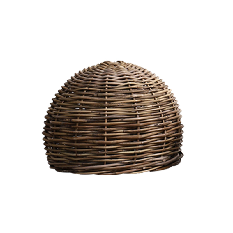 Rattan Bird Nest Shade Hanging Light Retro Hand-weaving Coffee Shop Lighting Fixture