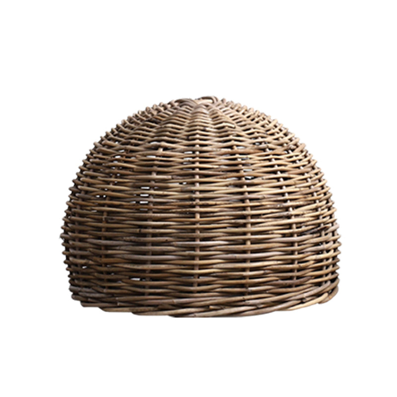 Rattan Bird Nest Shade Hanging Light Retro Hand-weaving Coffee Shop Lighting Fixture