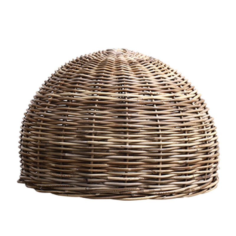 Rattan Bird Nest Shade Hanging Light Retro Hand-weaving Coffee Shop Lighting Fixture