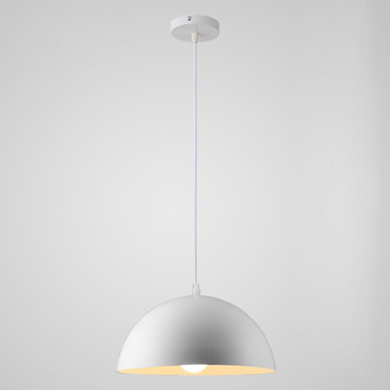 8 Color Optional Half Globe Pendant Lamp Macaron Simple Colorful Metal Hanging Light for Kitchen Dining Room