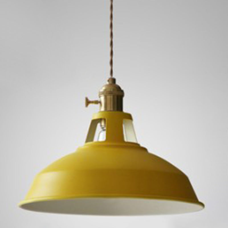 Kitchen Barn Metal Shade Pendant Lamp 1 Light Nordic Style Macaron Colored Hanging Lamp