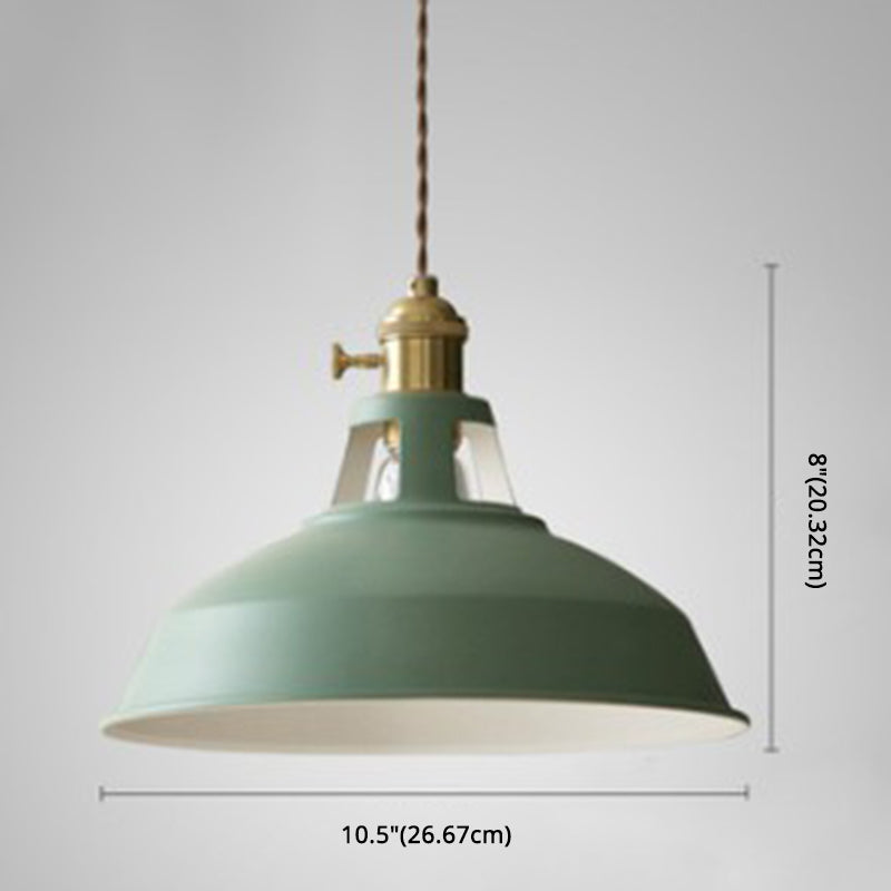 Kitchen Barn Metal Shade Pendant Lamp 1 Light Nordic Style Macaron Colored Hanging Lamp