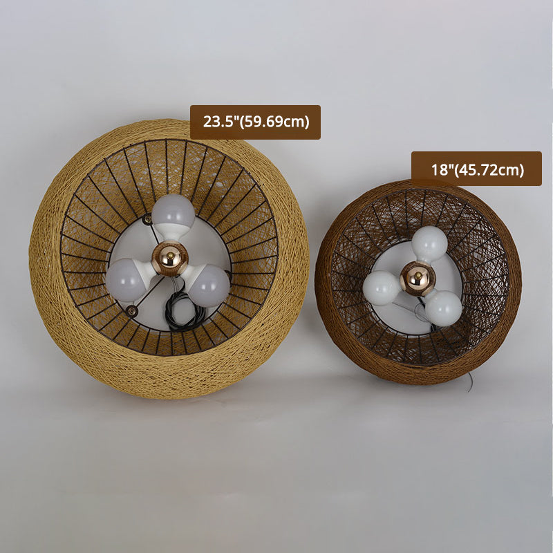 A 3 LA LA LUCE LUCI A PENDANTI RATTARI RISTORANDO LAMPAGNO MANI SOSPEDE IN BEIGE con cavo sospeso da 47 "