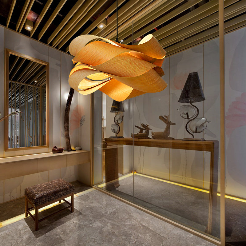 Twist Wooden Suspension Suspension Light Light Simplicity Style Style Style Seguit per il ristorante Coffee Shop