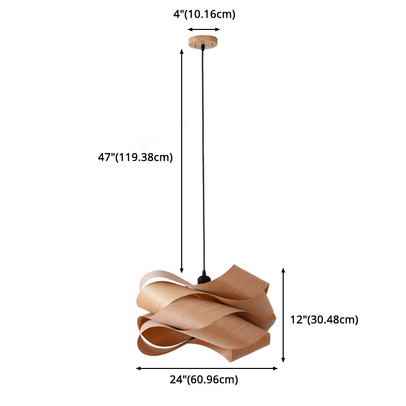 Twist en bois Plavier Suspension Pendante Lumière Modern Simplicité Style Lighting Forful for Restaurant Coffee Shop