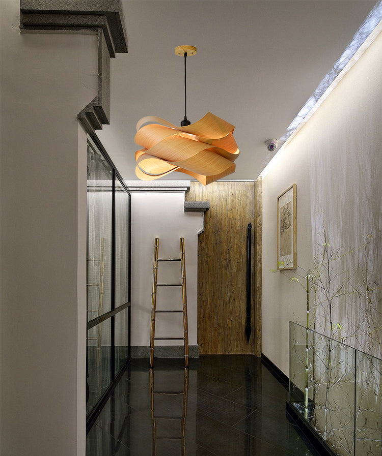 Twist en bois Plavier Suspension Pendante Lumière Modern Simplicité Style Lighting Forful for Restaurant Coffee Shop