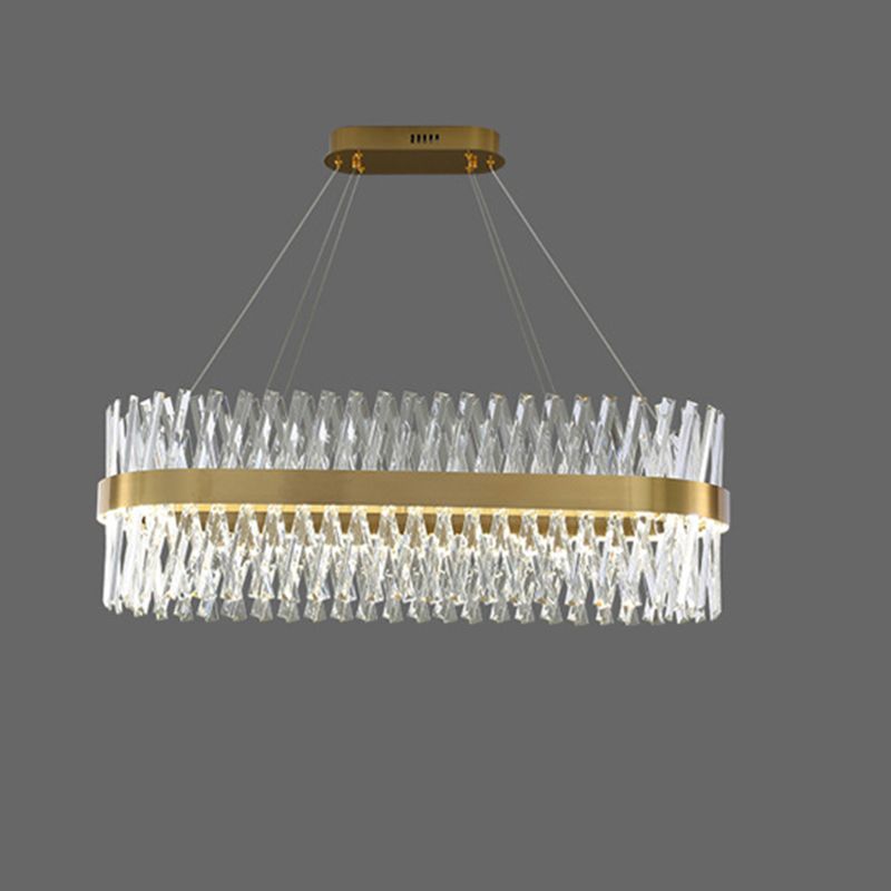 Postmodern Simple Geometric Geometric Light K9 Crystal Strip La luce dell'isola LED in oro
