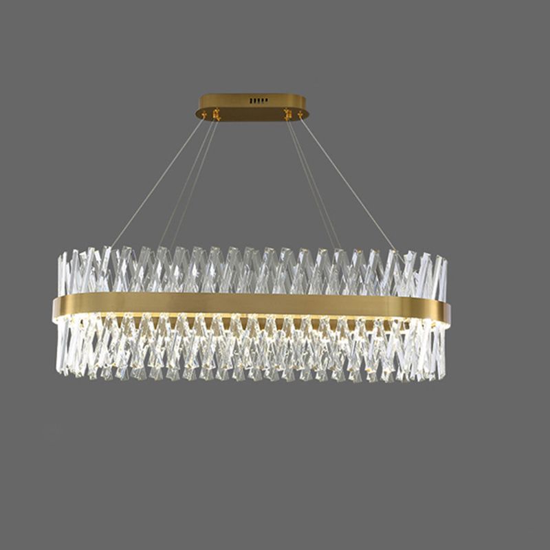 Postmodern Simple Geometric Geometric Light K9 Crystal Strip La luce dell'isola LED in oro
