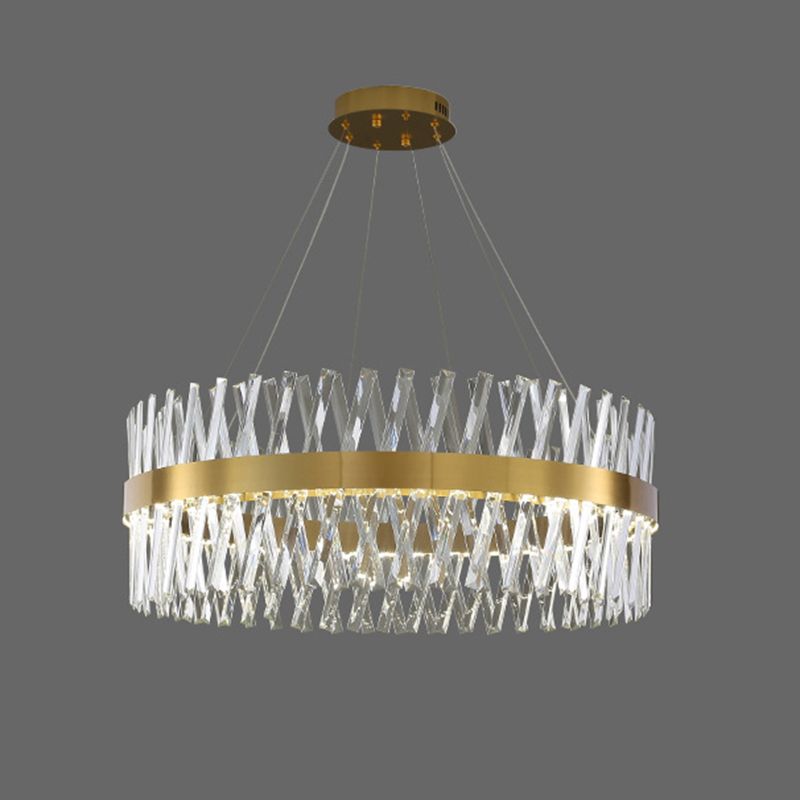 Postmodern Simple Geometric Geometric Light K9 Crystal Strip La luce dell'isola LED in oro