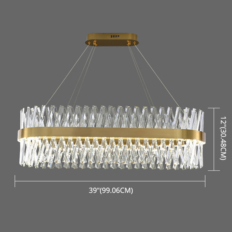 Postmodern Simple Geometric Geometric Light K9 Crystal Strip La luce dell'isola LED in oro