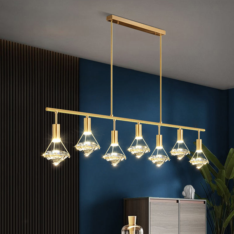 Crystal Diamond Island Lighting Postmodern Gold Finitura a pendente LED Finitura
