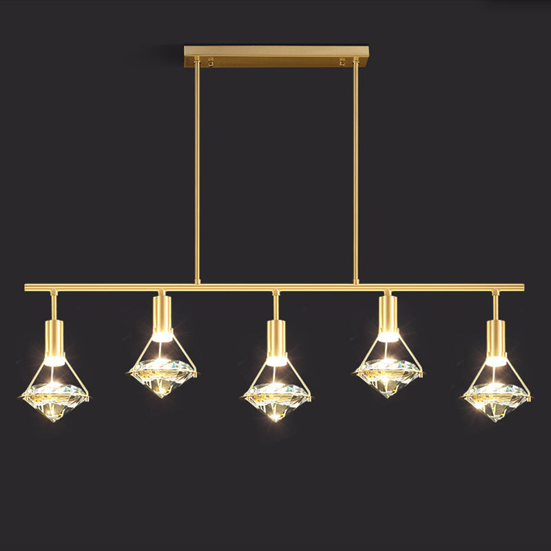 Crystal Diamond Island Lighting Postmodern Gold Finitura a pendente LED Finitura