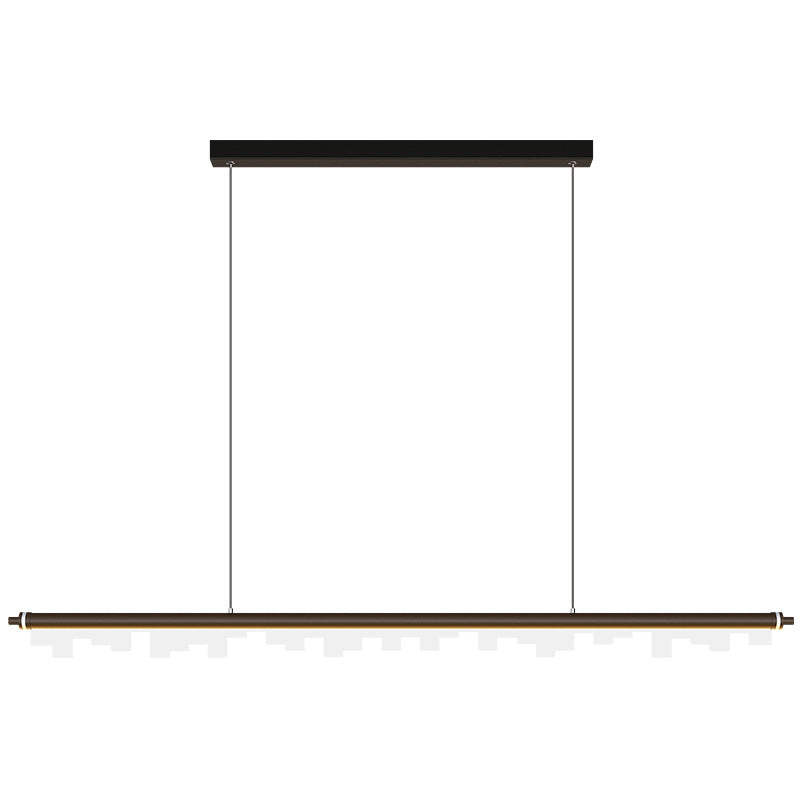 Matte Effect Tubular Metal Island Lighting Simple Style LED Ceiling Light with Acrylic Shade