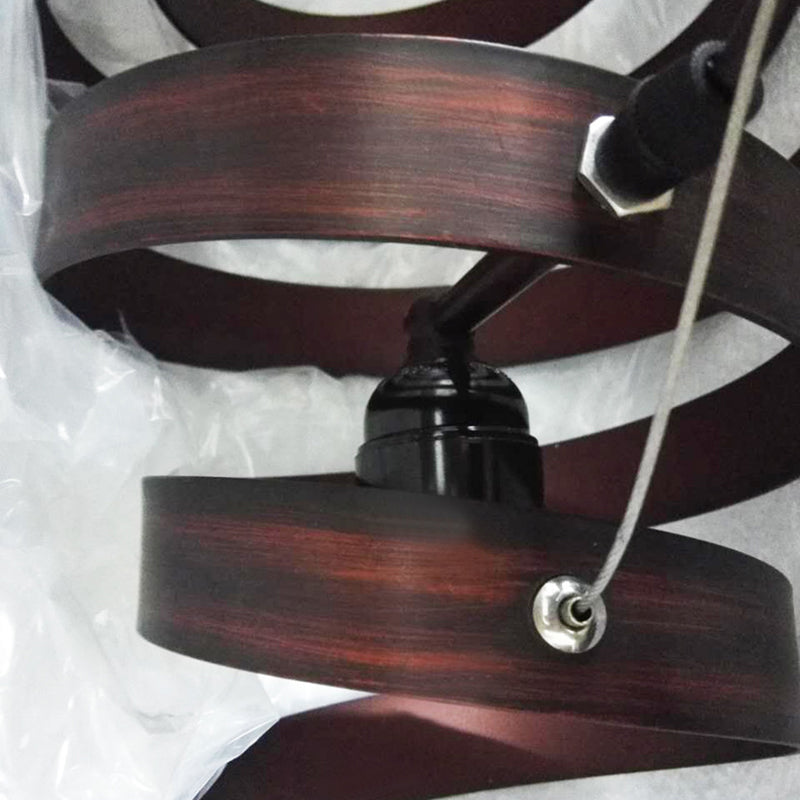 Iluminación de la isla de metal espiral estilo industrial de estilo industrial lámpara colgante de barra de café en óxido