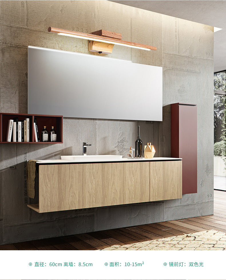 Houten led muur gemonteerde verlichting eenvoud ijdelheid muur verlichtingsarmaturen voor badkamer