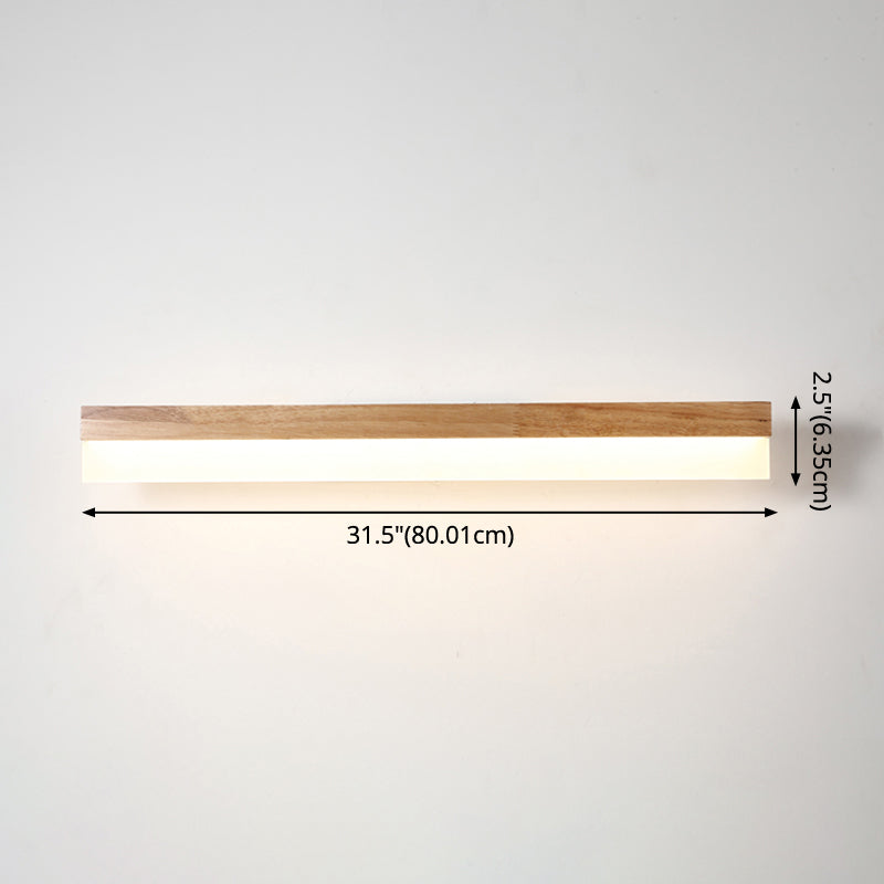 Modern Bathroom Vanity Light Wooden LED Vanity Light Fixtures in Acrylic Shade
