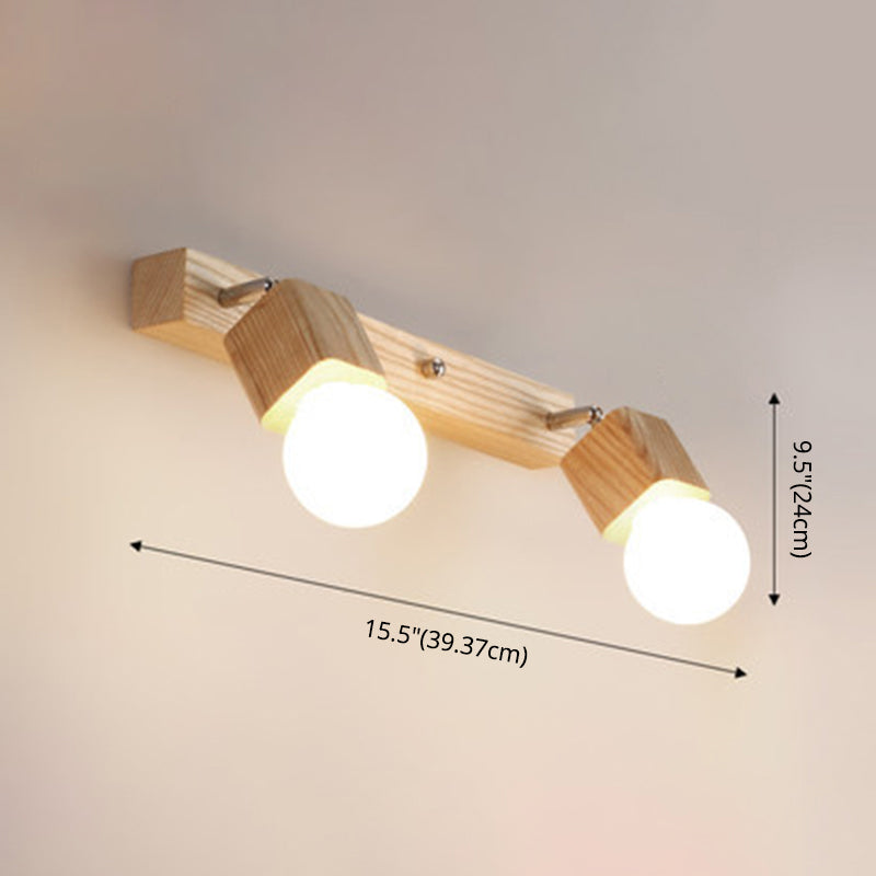 Moderne houten ijdelheid spiegel licht verstelbare gewapende badkamer ijdelheid sconce lichten