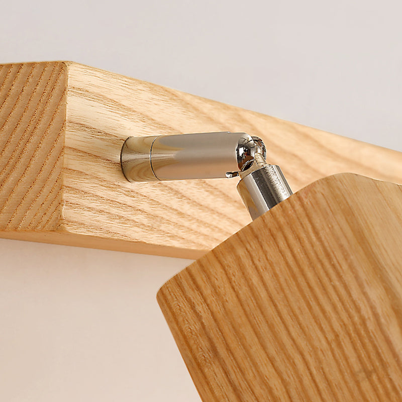 Moderne houten ijdelheid spiegel licht verstelbare gewapende badkamer ijdelheid sconce lichten