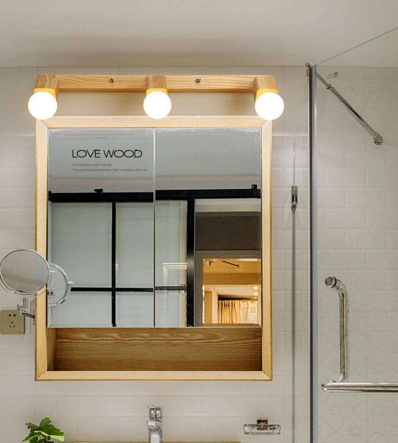 Moderne houten ijdelheid spiegel licht verstelbare gewapende badkamer ijdelheid sconce lichten
