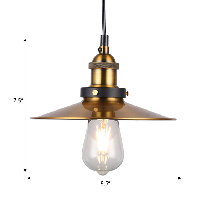 Scheunen Schatten Metall Suspension Licht Industrial Style 1 Lampe Messing Messing Hängende Deckenleuchte