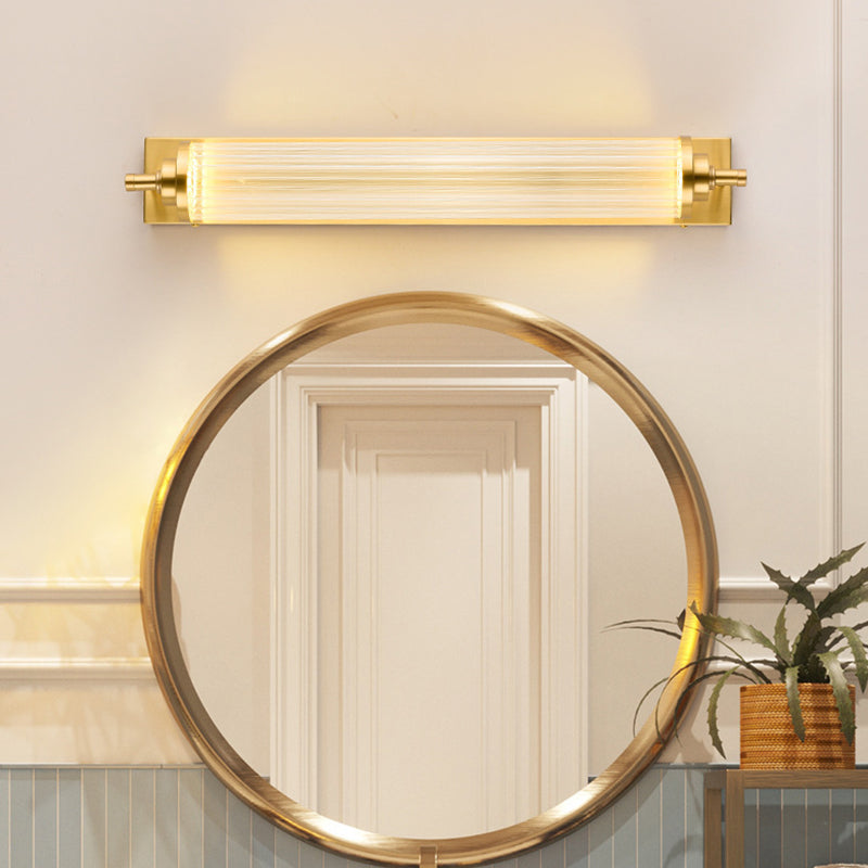1 Light Crystal LED Vanity Sconce Modern Metal Gold Wall Mounted Mirror Front for Bath