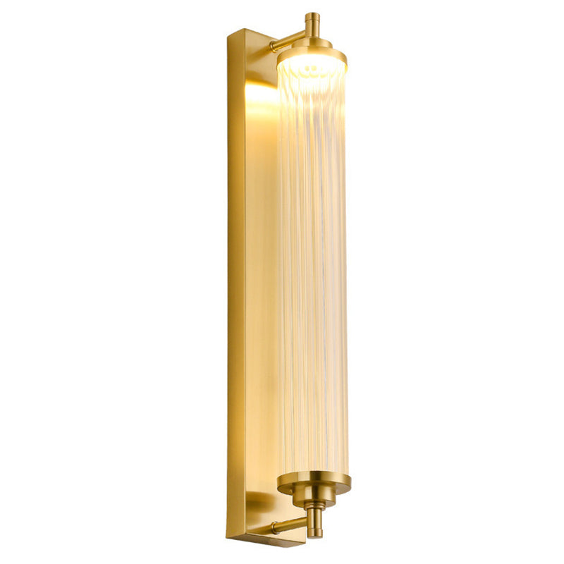 1 Light Crystal LED Vanity Sconce Modern Metal Gold Wall Mounted Mirror Front for Bath