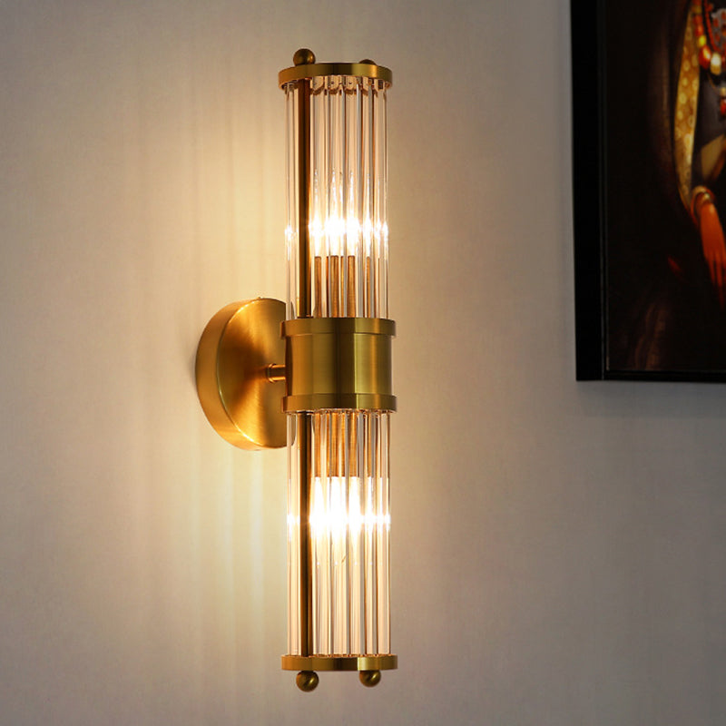 Innenbeleuchtungswandhalterung Lampe 2 Köpfe Kristall LED Badezimmer Waschtischlichter im goldenen Finish