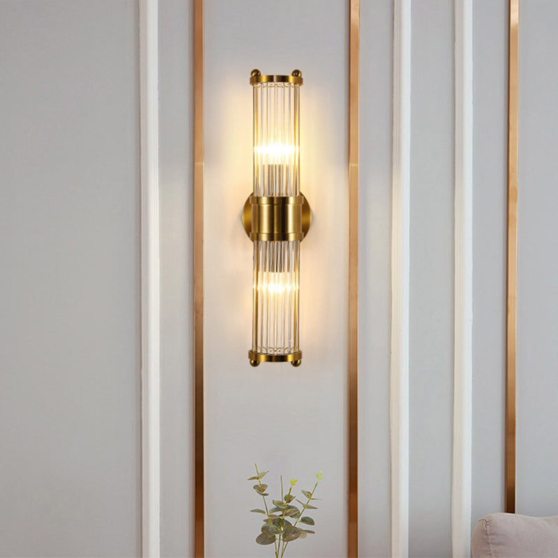 Innenbeleuchtungswandhalterung Lampe 2 Köpfe Kristall LED Badezimmer Waschtischlichter im goldenen Finish