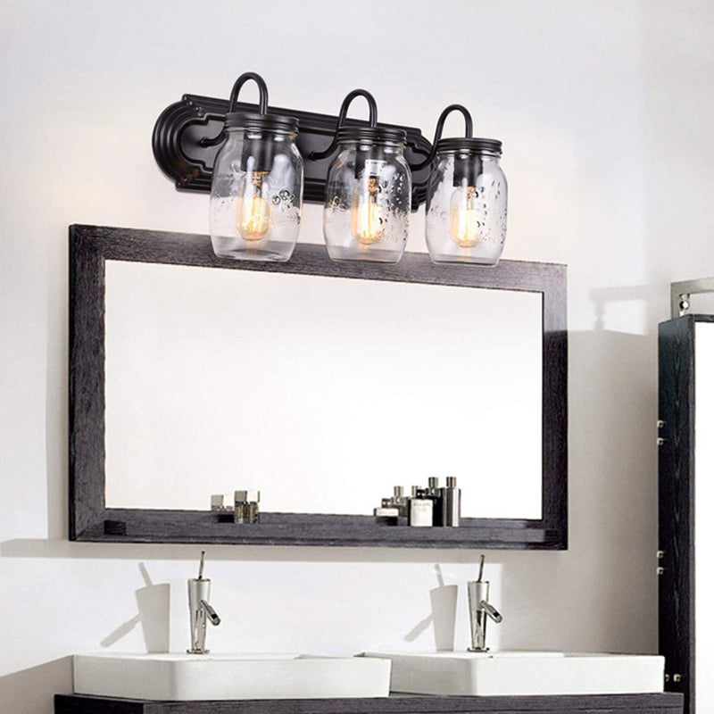 Konservenglasform Waschtischwandleuchten 3 Köpfe Metall Badezimmer Eitelkeitsleuchten